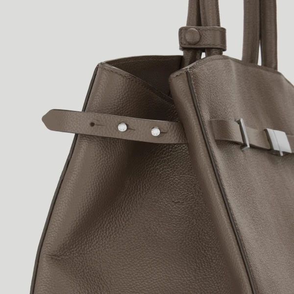 Demellier The Hudson in Dark Taupe Tote Bag, view 3