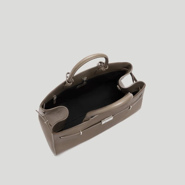 Demellier The Hudson in Dark Taupe Tote Bag, view 4