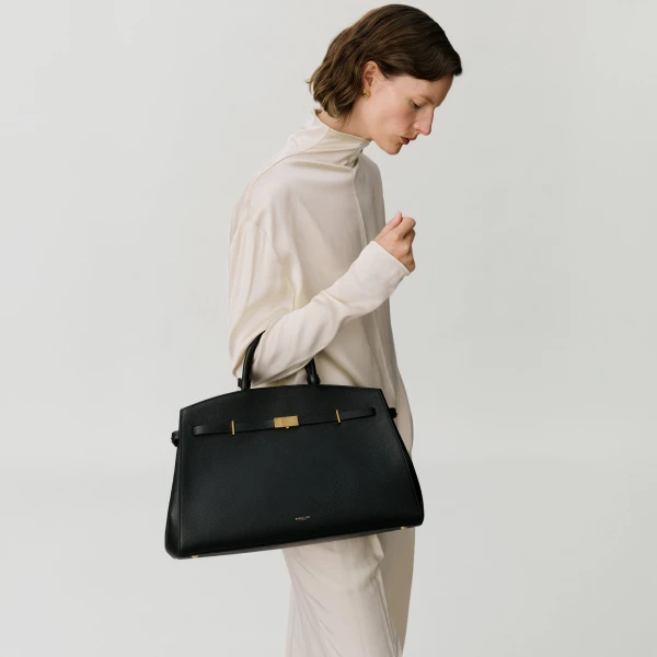 Demellier The Hudson in Dark Taupe Tote Bag, view 7