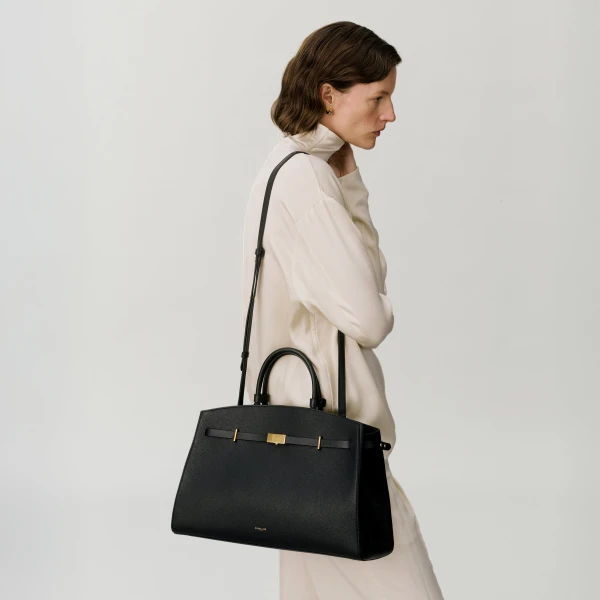 Demellier The Hudson in Dark Taupe Tote Bag, view 8