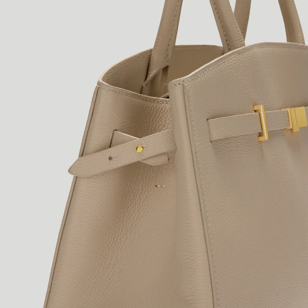 Demellier The Midi Hudson in Light Taupe Crossbody Bag, view 3