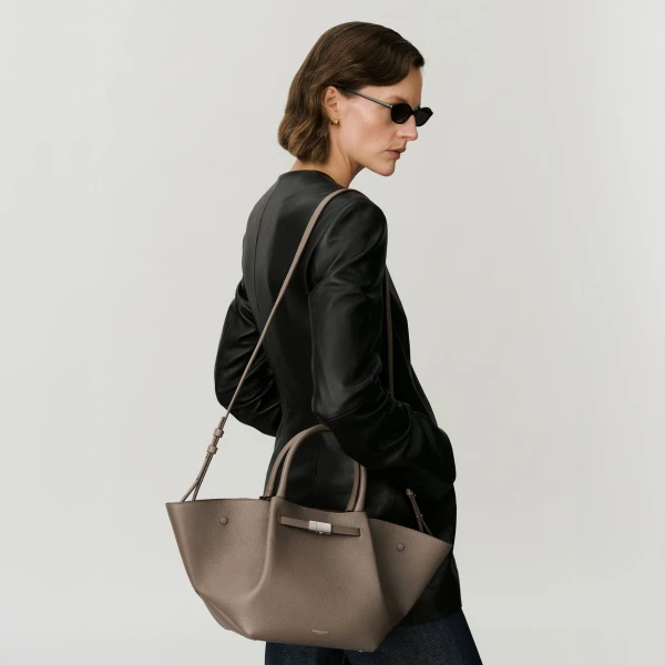 Demellier The Midi New York in Dark Taupe Crossbody Bag, view 7