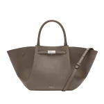 Demellier The Midi New York in Dark Taupe Crossbody Bag