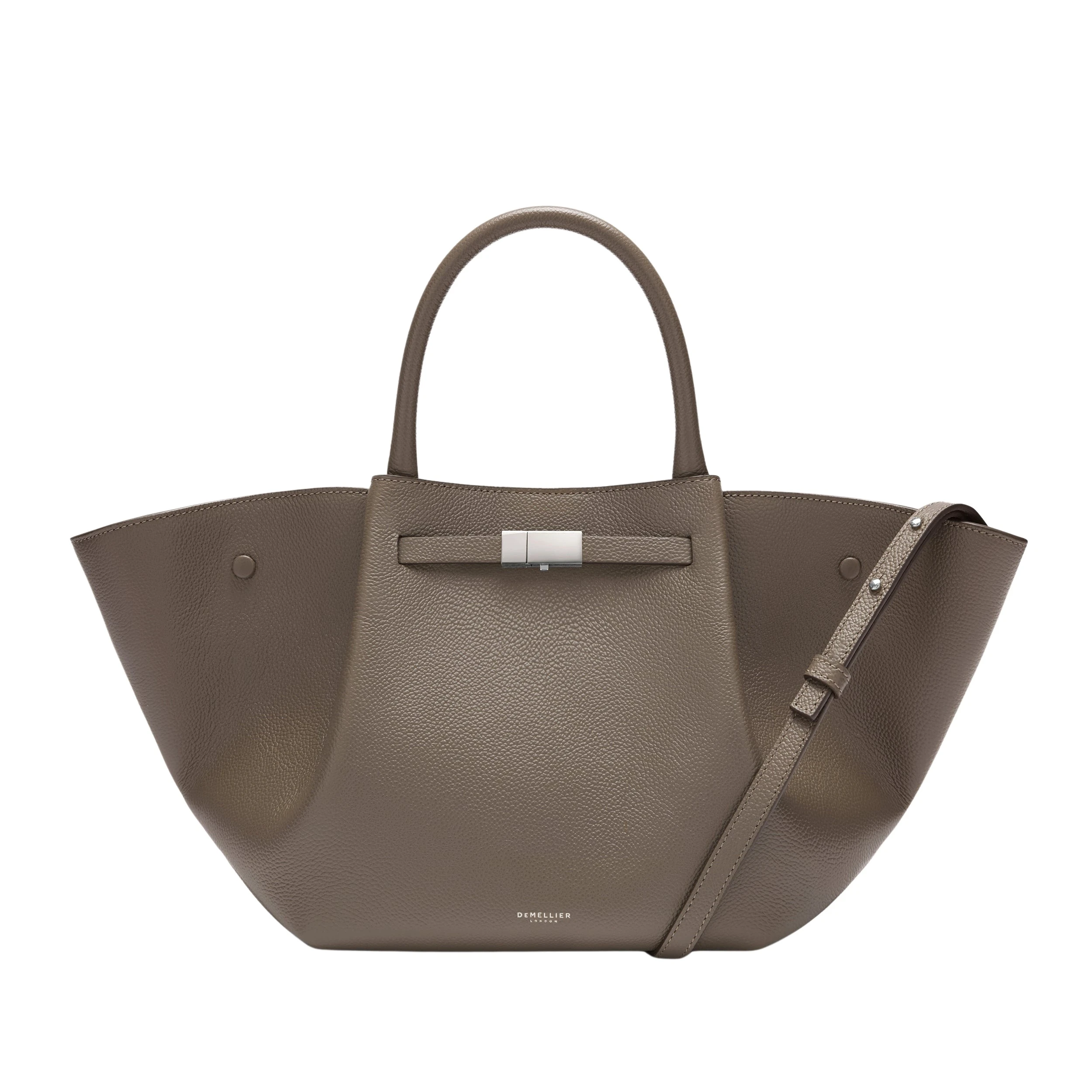 Grey-The-Midi-New-York-in-Dark-Taupe11276_nobg Demellier The Midi New York in Dark Taupe Crossbody Bag