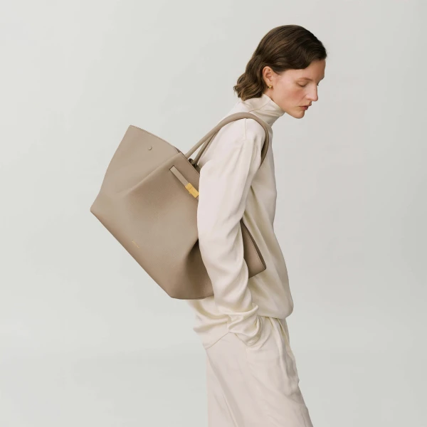 Demellier The New York in Light Taupe Crossbody Bag, view 7