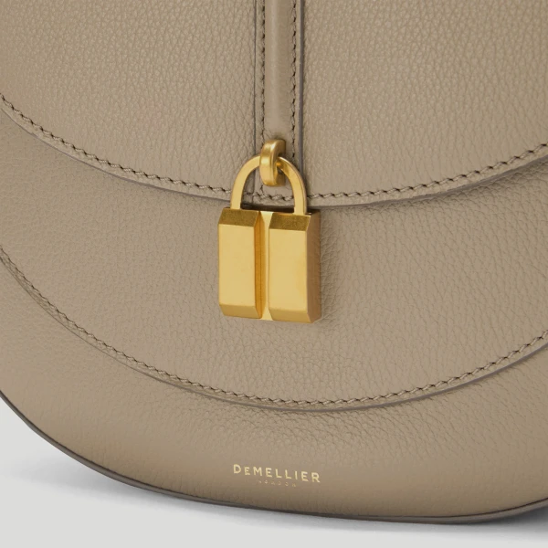 Demellier The Siena Saddle in Light Taupe Crossbody Bag, view 2