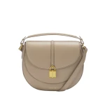 Demellier The Siena Saddle in Light Taupe Crossbody Bag