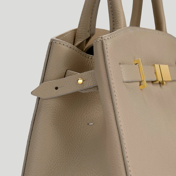 Demellier The Small Hudson in Light Taupe Crossbody Bag, view 2