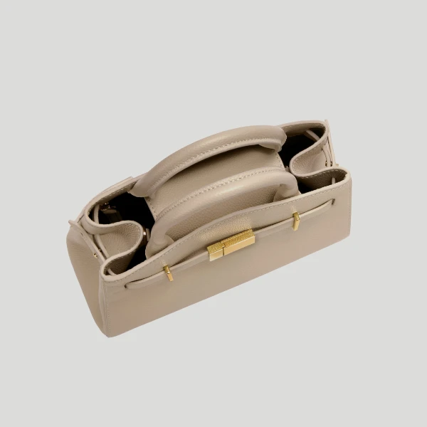 Demellier The Small Hudson in Light Taupe Crossbody Bag, view 3