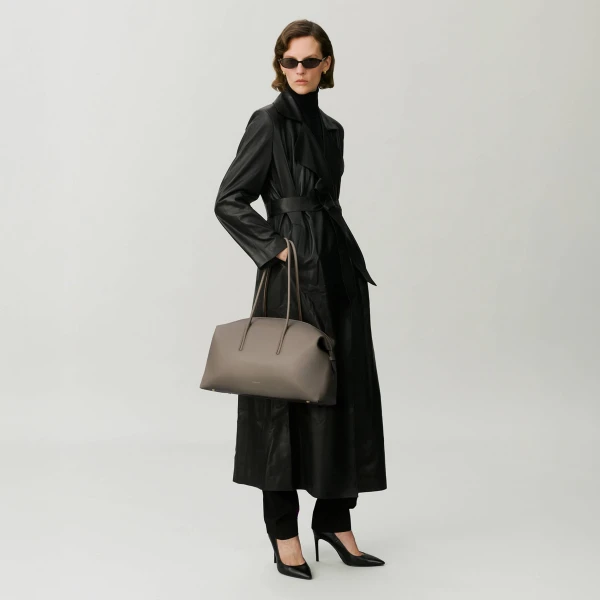 Demellier The Stockholm in Dark Taupe Tote Bag, view 8