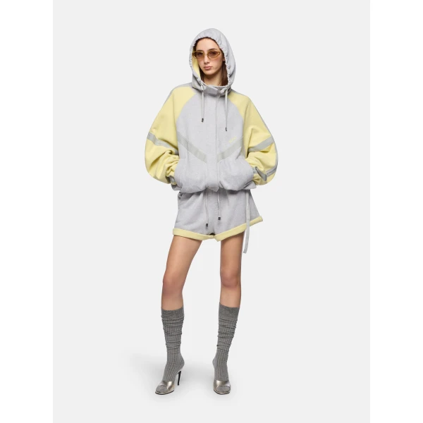 The Attico Grey and honey bomber Jacket, view 2