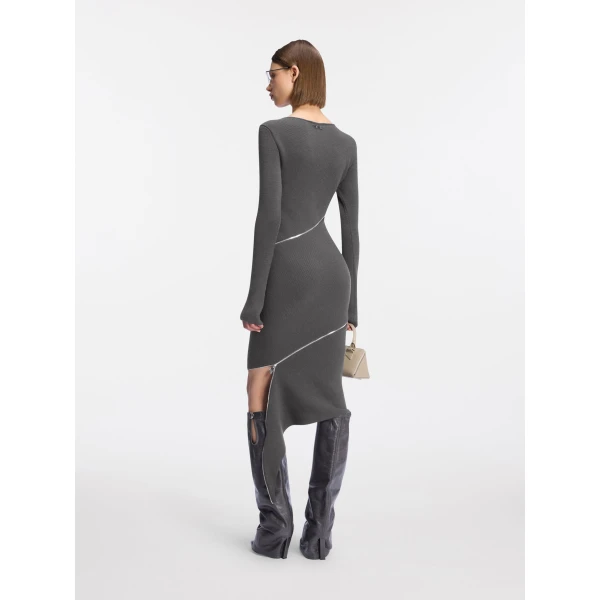 The Attico Grey midi dress, view 3
