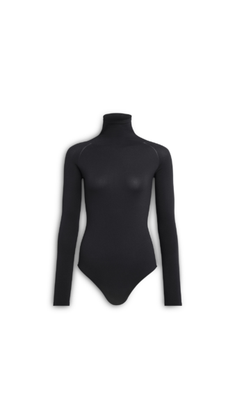 Alaïa High Neck Second Skin Knit Bodysuit - ALAÏA Tops - Laser Cut Luxury - Shop at Luxury Shoes 