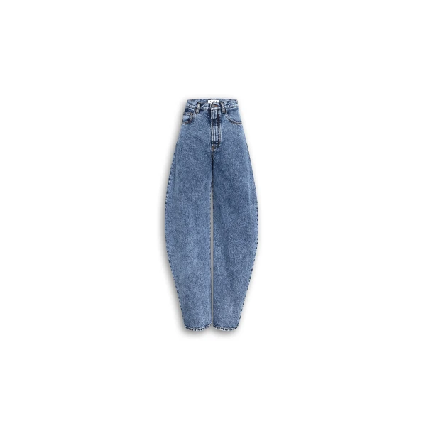 Alaïa High Waisted Round Jeans - ALAÏA Pants - Laser Cut Luxury - Shop at Luxury Shoes 