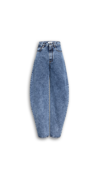 Alaïa High Waisted Round Jeans - ALAÏA Pants - Laser Cut Luxury - Shop at Luxury Shoes 