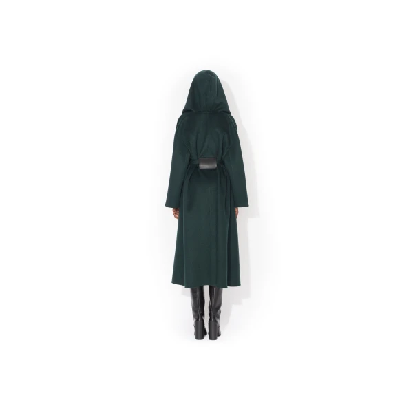 Alaïa Hood Cashmere Wrap Coat - ALAÏA Coats - Laser Cut Luxury - Shop at Luxury Shoes 