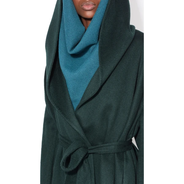 Alaïa Hood Cashmere Wrap Coat - ALAÏA Coats - Laser Cut Luxury - Shop at Luxury Shoes 