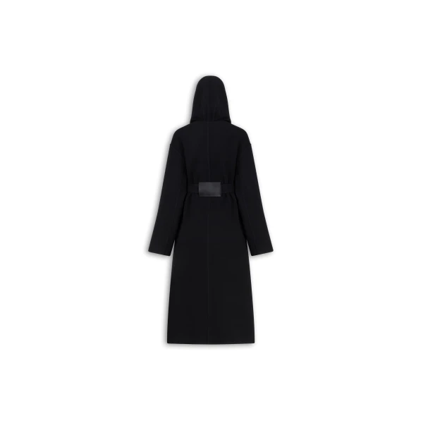 Hood Wrap Wool Coat - Image 6