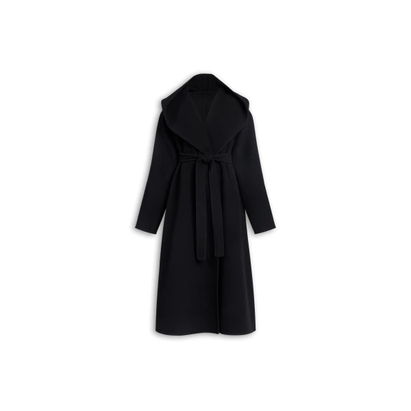 Alaïa Hood Wrap Wool Coat - ALAÏA Coats - Laser Cut Luxury - Shop at Luxury Shoes 