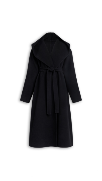 Alaïa Hood Wrap Wool Coat - ALAÏA Coats - Laser Cut Luxury - Shop at Luxury Shoes 