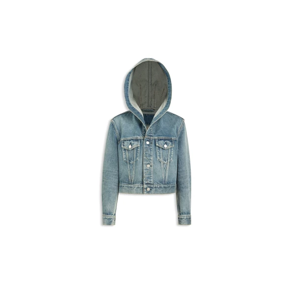 Alaïa Hooded Denim Jacket - ALAÏA Jackets - Laser Cut Luxury - Shop at Luxury Shoes 