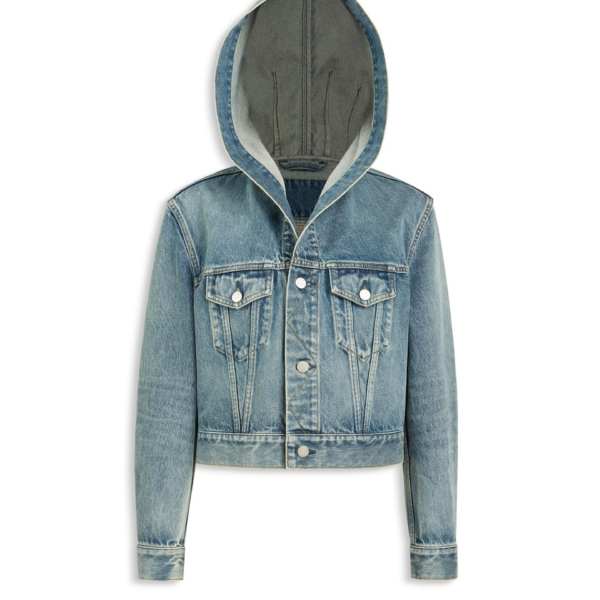 Alaia Hooded Denim Jacket, view 3