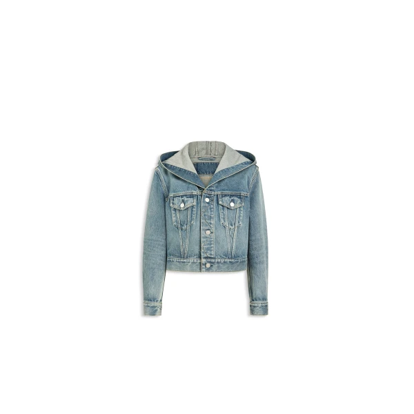 Alaïa Hooded Denim Jacket - ALAÏA Jackets - Laser Cut Luxury - Shop at Luxury Shoes 