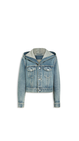 Alaïa Hooded Denim Jacket - ALAÏA Jackets - Laser Cut Luxury - Shop at Luxury Shoes 