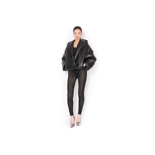 Alaïa Hooded Leather Bomber - ALAÏA Jackets - Laser Cut Luxury - Shop at Luxury Shoes 
