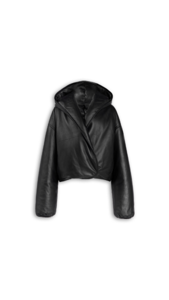 Alaïa Hooded Leather Bomber - ALAÏA Jackets - Laser Cut Luxury - Shop at Luxury Shoes 