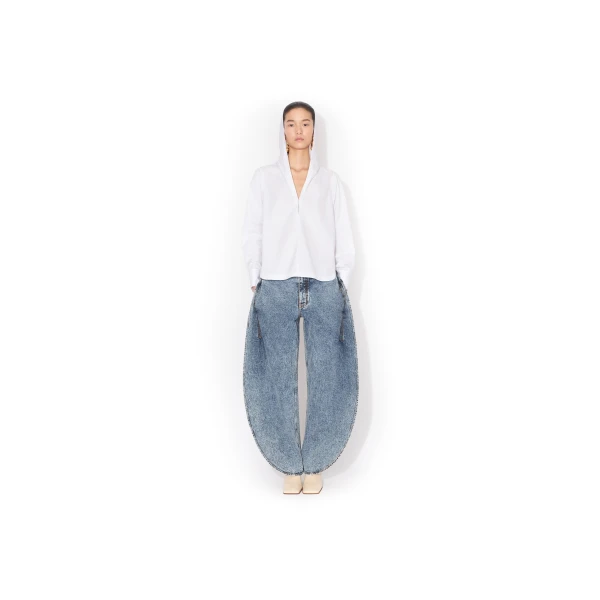 Alaia Hooded Poplin Shirt, view 2