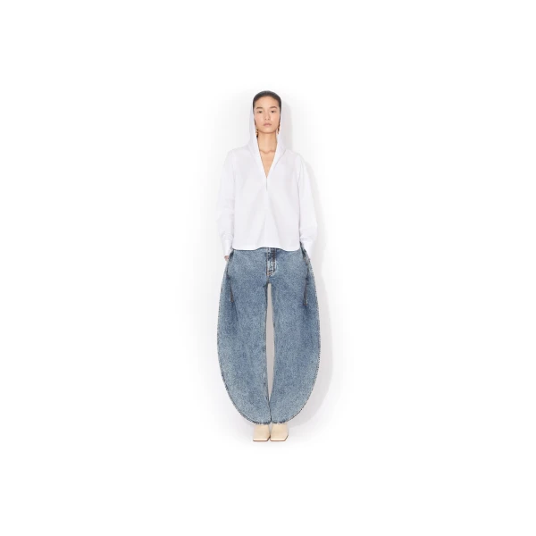 Alaïa Hooded Poplin Shirt - ALAÏA Hoodies - Laser Cut Luxury - Shop at Luxury Shoes 