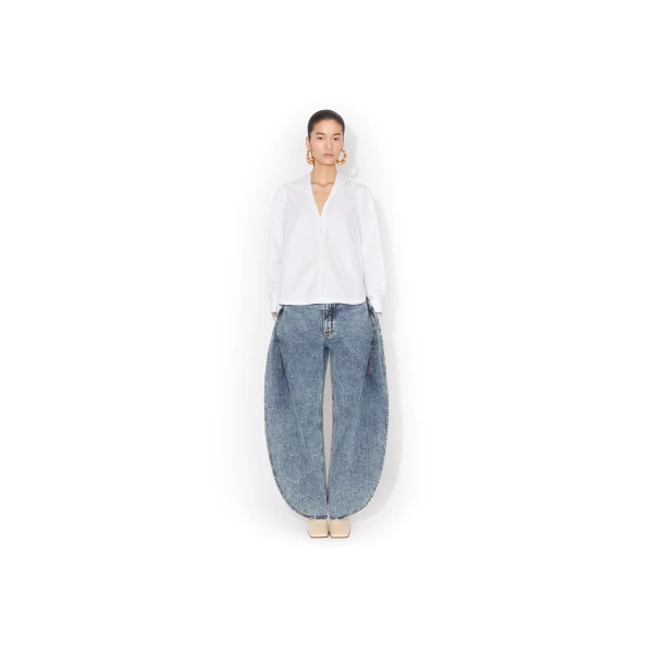 Alaia Hooded Poplin Shirt, view 3