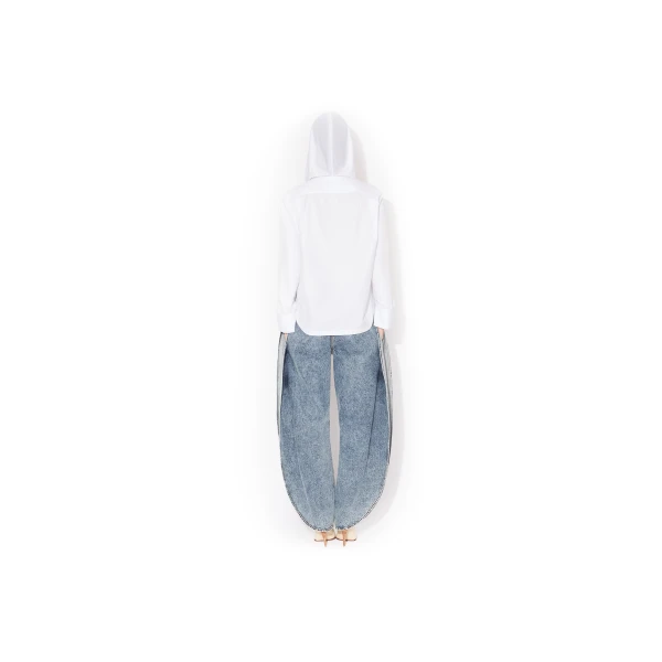 Alaia Hooded Poplin Shirt, view 4