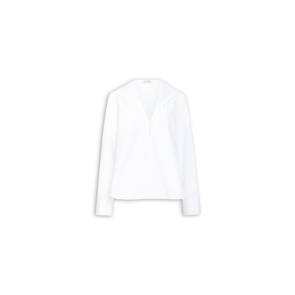 Alaïa Hooded Poplin Shirt - ALAÏA Hoodies - Laser Cut Luxury - Shop at Luxury Shoes 