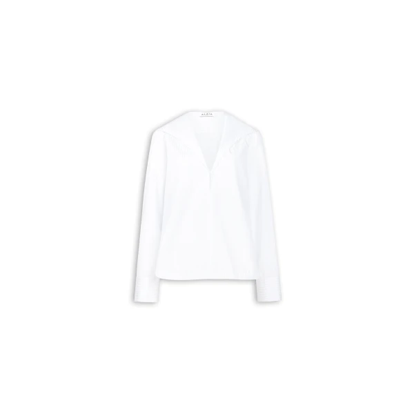 Alaïa Hooded Poplin Shirt - ALAÏA Hoodies - Laser Cut Luxury - Shop at Luxury Shoes 