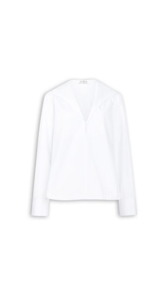 Alaïa Hooded Poplin Shirt - ALAÏA Hoodies - Laser Cut Luxury - Shop at Luxury Shoes 