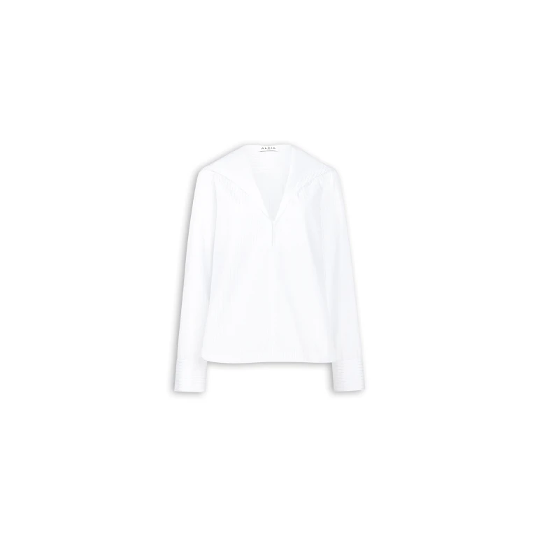 Alaïa Hooded Poplin Shirt - ALAÏA Hoodies - Laser Cut Luxury - Shop at Luxury Shoes 