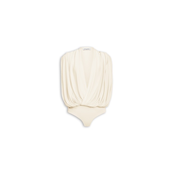 Alaïa Hooded Viscose Bodysuit - ALAÏA Hoodies - Laser Cut Luxury - Shop at Luxury Shoes 