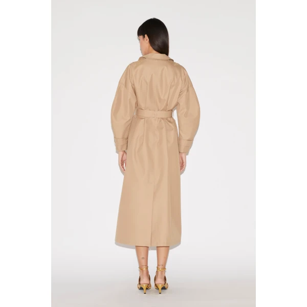 Huishan Zhang Arthur Trench Coat in Camel Cotton Gabardine, view 5