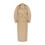Huishan Zhang Arthur Trench Coat in Camel Cotton Gabardine