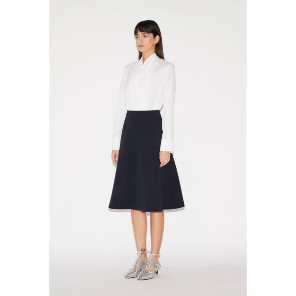 Huishan Zhang Aubrette Skirt in Navy Tailoring, view 3