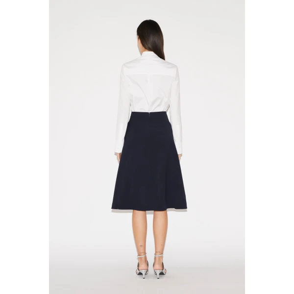 Huishan Zhang Aubrette Skirt in Navy Tailoring, view 4