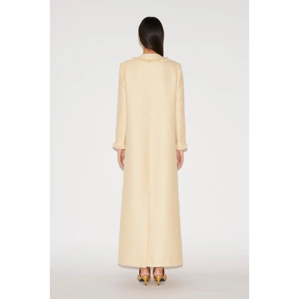 Huishan Zhang Betula Coat in Pale Yellow Tweed, view 6