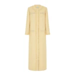 Huishan Zhang Betula Coat in Pale Yellow Tweed