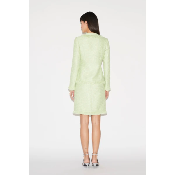 Huishan Zhang Cecil Jacket in Pale Green Tweed, view 6