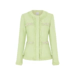 Huishan Zhang Cecil Jacket in Pale Green Tweed
