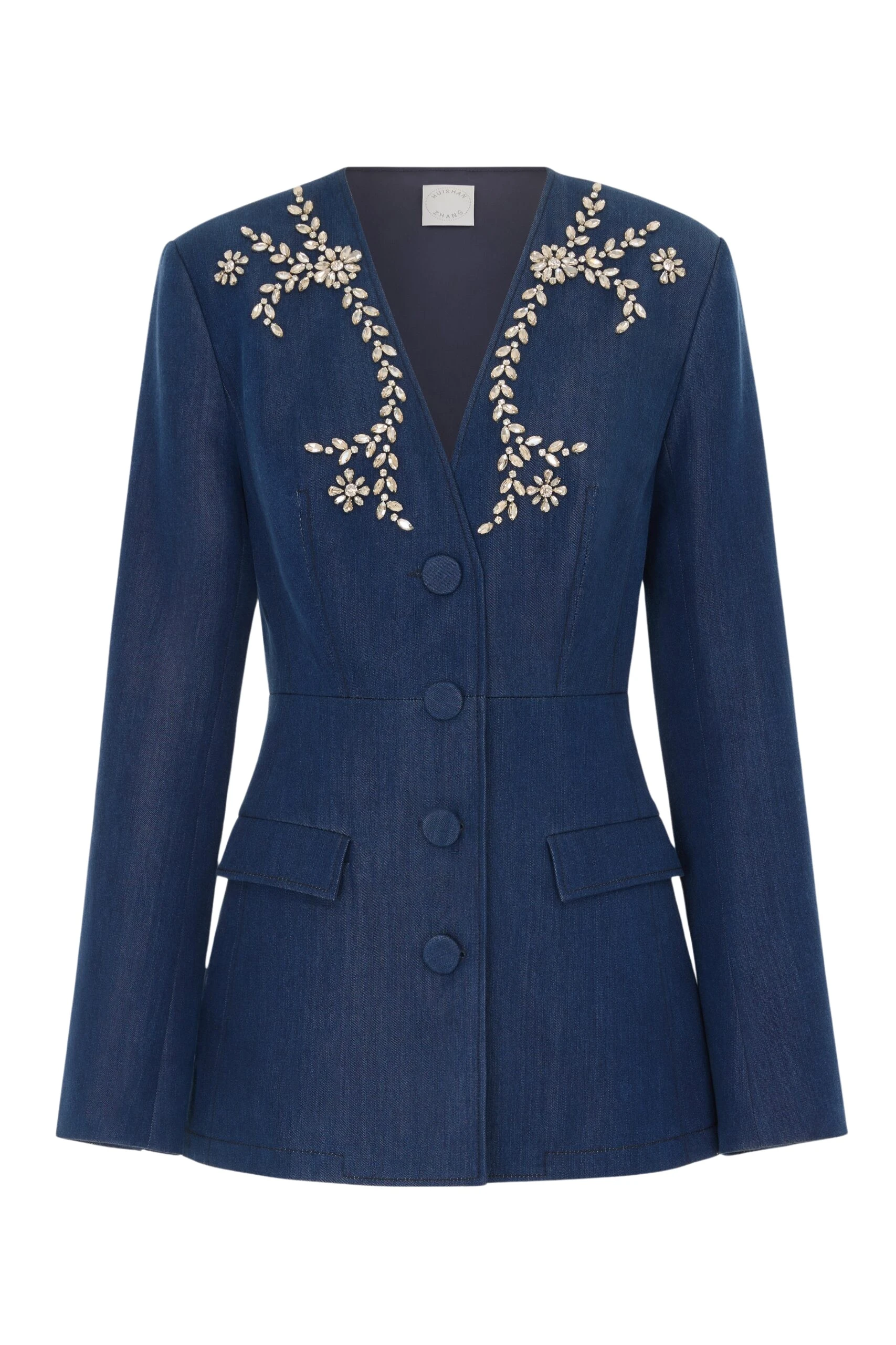 Huishan Zhang Clay Jacket in Blue Chambray