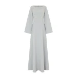 Huishan Zhang Clover Gown in Grey Crepe