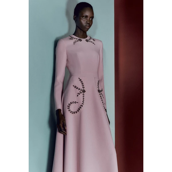 Huishan Zhang Eddie Gown in Pink Sable, view 3